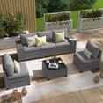 thumbnail image 1 of JOIVI 6 Pcs Patio Outdoor Furniture Conversation Set with Wide Armrest, Gray, 1 of 12