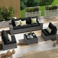 thumbnail image 1 of JOIVI 6 Pieces Patio Furniture Conversation Set, Wicker Outdoor Sectional Sofa Set with Coffee Table and Cushions for Deck, Garden, Porch, Black, 1 of 12