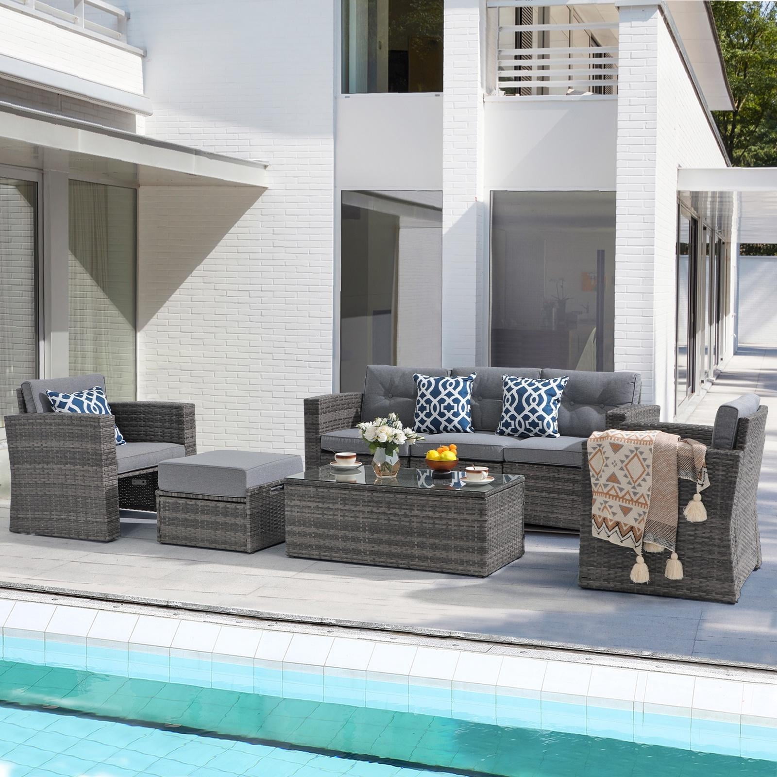 Patiño Resty Rattan Outdoor Furniture Set Fluid Catalog HONEY JOY 2-Piece Wicker ...