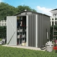 thumbnail image 1 of JOIVI Durable Multifunctional Metal Steel Outdoor Storage Shed, 72.44" x 67.72" x 46.46" Gray, 1 of 8