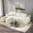 thumbnail image 1 of JOIVI Indoor Modular Sectional Sofa, 106" Corduroy Cloud Couch L Shaped Sofas with Deep Seat, Comfy Fluffy Plush Couches, No Assembly Required, Left Chaise, White, 1 of 10