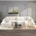 thumbnail image 1 of JOIVI Indoor Modular Sectional Sofa, 132'' Corduroy Cloud Couch with Double Chaise, U Shaped Sofas with Deep Seat, Comfy Fluffy Plush Couches, No Assembly Required, White, 1 of 11