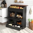 thumbnail image 1 of JOIVI Large Potato Storage Bin, 31'' Bread Storage Wood Bin with Removable Drawer & Mesh Doors, Onion Organizer & Vegetable Organization Cabinet for Kitchen, Black, 1 of 10