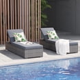 thumbnail image 1 of JOIVI Outdoor Chaise Lounge Chairs, Gray Wicker Rattan Adjustable Position Sun Lounger with Removable Gray Cushions- Set of 2, 1 of 10