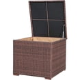 thumbnail image 1 of JOIVI Outdoor Storage Box, 88-Gallon Patio Rattan Storage Deck Box with Hinged Lid, Weather-resistant PE Wicker Container for Patio Cushions, Gardening Tools and Pool Toys, Brown, 1 of 7
