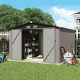 thumbnail image 1 of JOIVI Outdoor Storage Shed, 8'x10' Large Galvanized Steel Metal Garden Shed, Double Door W/Lock, Outdoor Storage House for Backyard, Patio, Lawn, 1 of 7