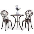 thumbnail image 1 of JOIVI Patio Bistro Table Set, 3 Piece Outdoor Rust-Resistant Cast Aluminum Dinning Table, Bronze, 1 of 8