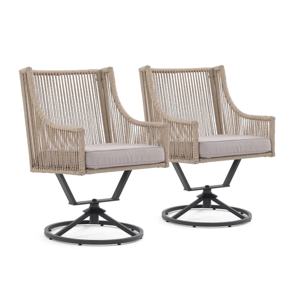 JOIVI Patio Chairs 360 Degrees Swivel Outdoor Chairs with High Back and Deep Seating, (Set of 2)