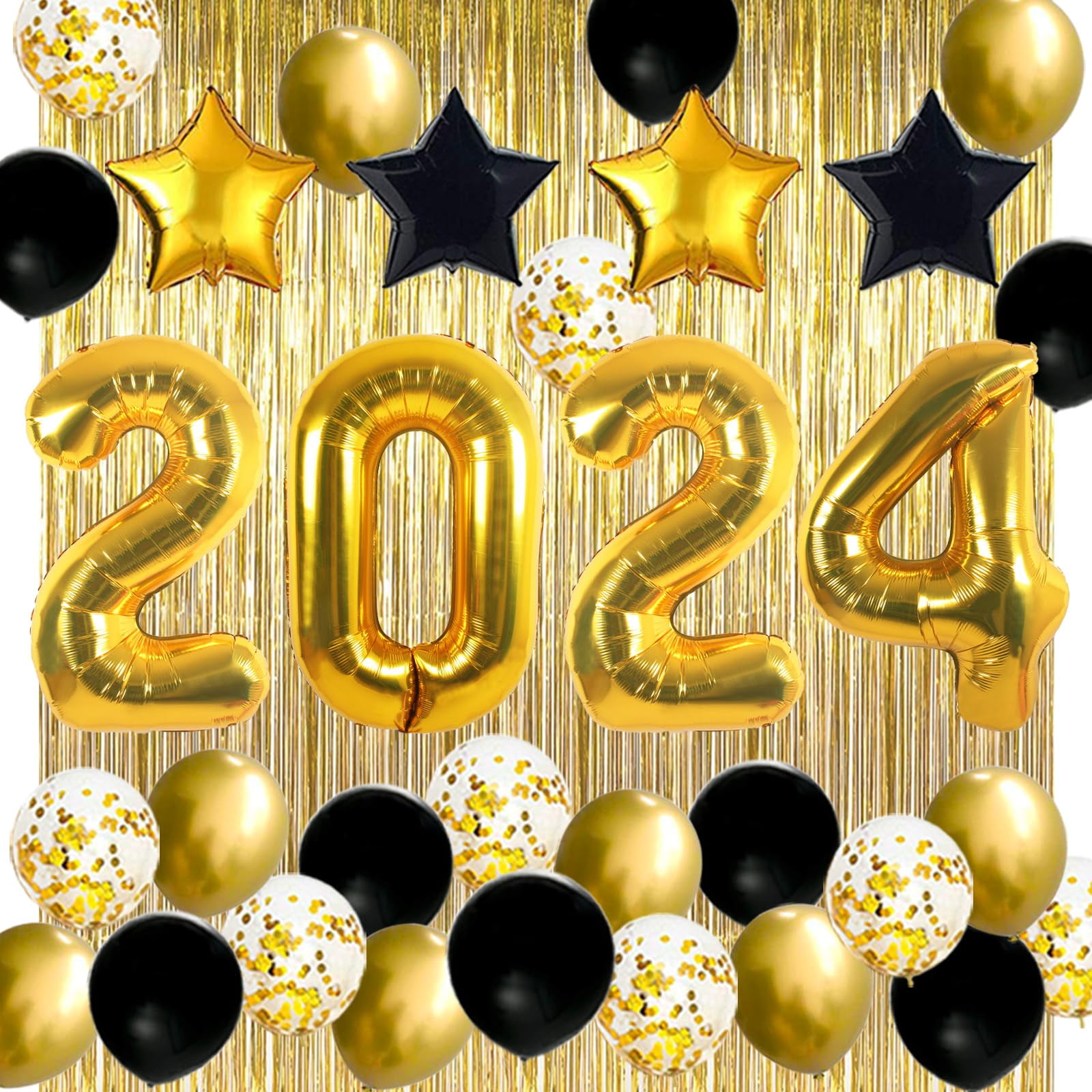 JOJO FLY Black and Gold Graduation Party Decorations Kit, Gold 2024