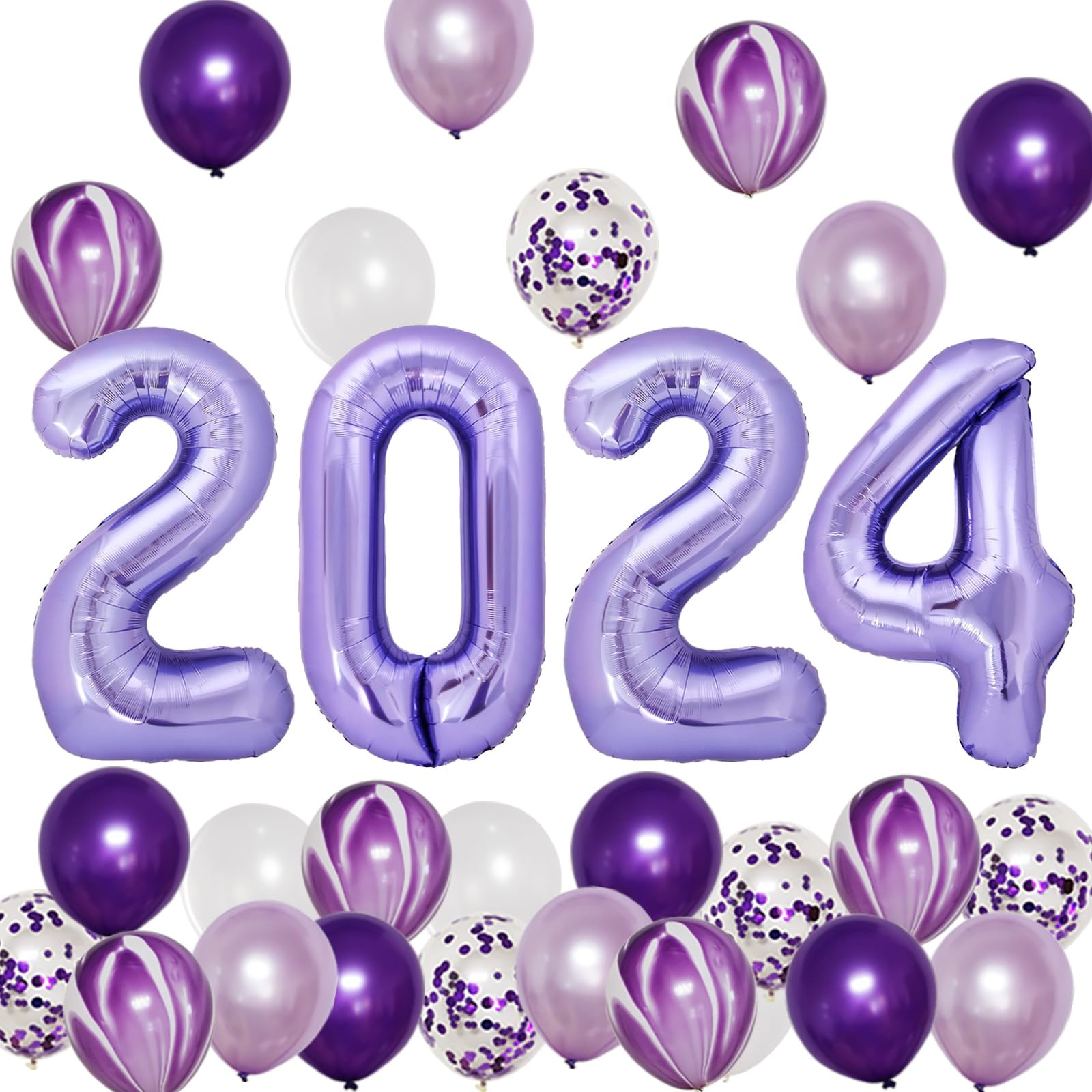 JOJO FLY Purple Graduation Party Decorations Kit, Purple 2024 Balloons
