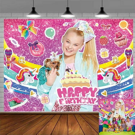 JOJO Siwa Backdrop Banner Party Supplies Background Poster Decor Decorations 7X5Ft