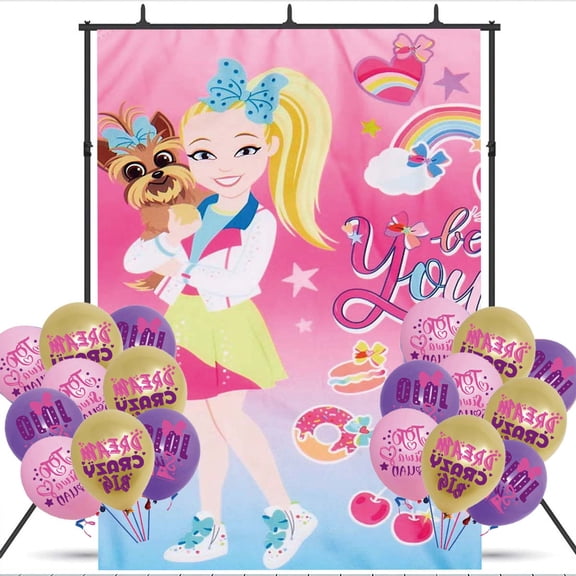 JOJO Siwa Party Decorations Backdrop Banner Balloons Taspestry Wall Decor Background Poster Decor Supplies