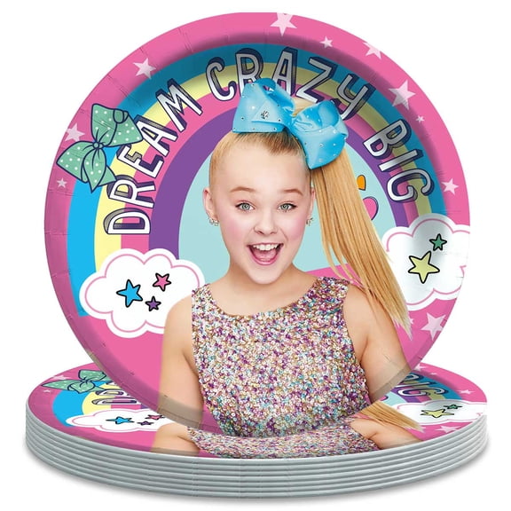 JOJO Siwa Paper Plates Birthday Decorations Party Supplies Tableware Disposable Dinnerware