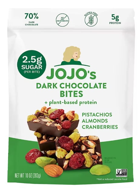 Jojo's Chocolate Original Dark Chocolate Bites, 10 Oz Bag
