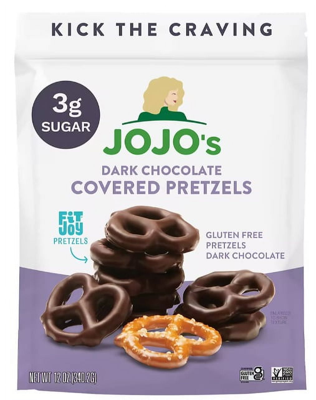 JOJO's Dark Chocolate Covered Gluten-Free Pretzels, 12 oz.