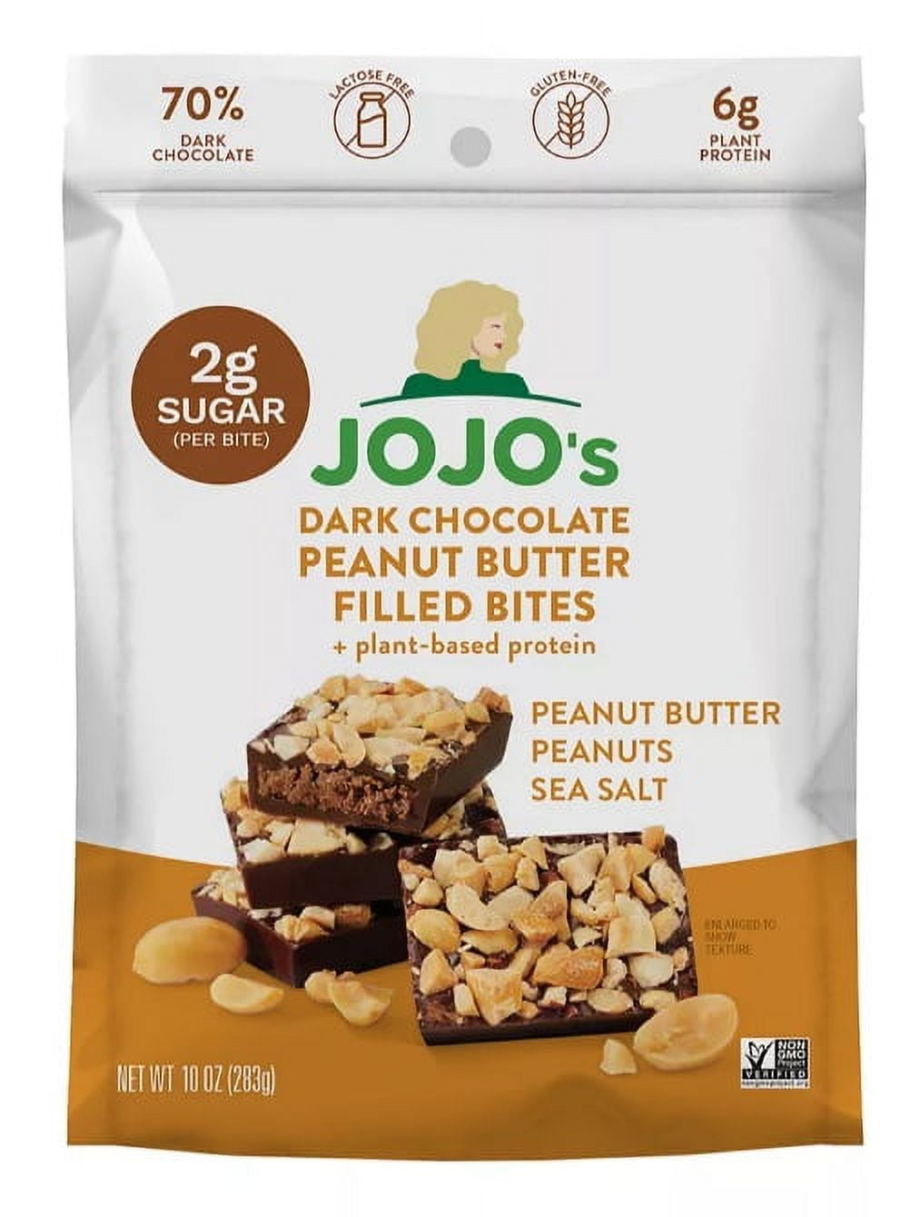 JOJO's Dark Chocolate Peanut Butter Filled Bites, 10 oz.