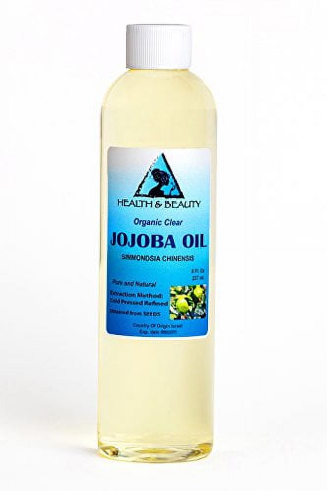 JOJOBA OIL CLEAR ORGANIC CARRIER COLD PRESSED REFINED by H&B OILS CENTER PURE 8 oz