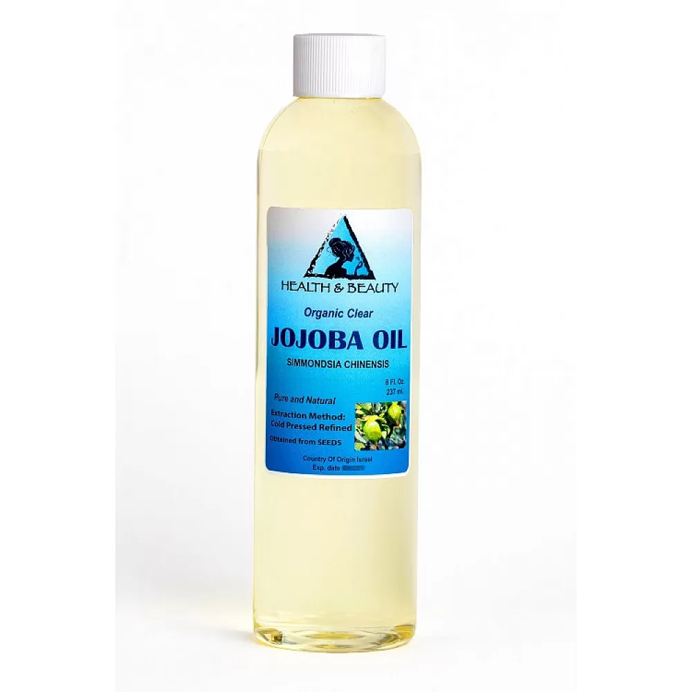 H&B OILS CENTER JOJOBA OIL CLEAR ORGANIC CARRIER COLD PRESSED REFINED 100% PURE 8 OZ