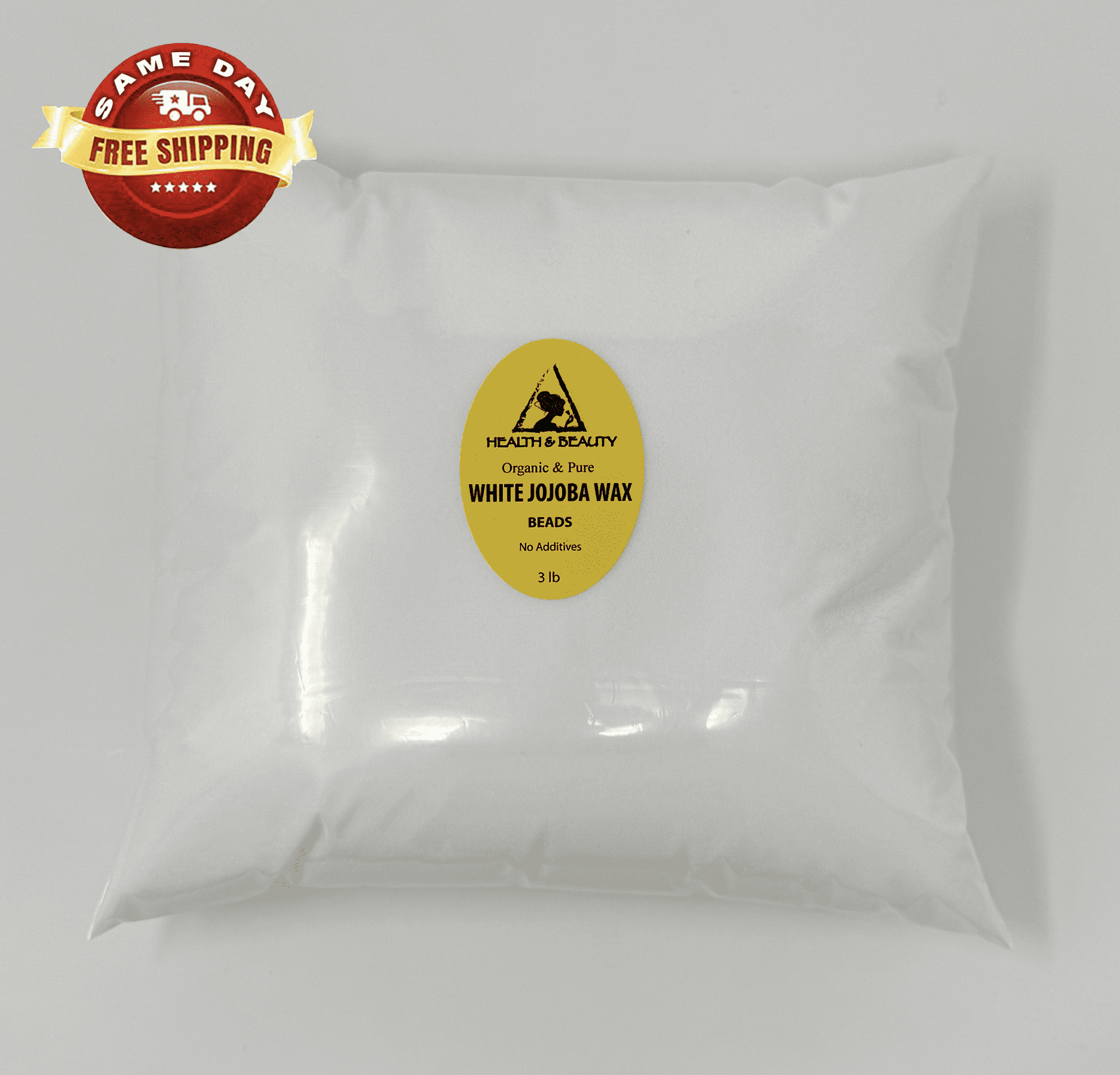 JOJOBA WAX WHITE BEADS ORGANIC PASTILLES PREMIUM GRADE 100% PURE 48 OZ, 3 LB