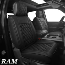 JOJOBAY Car Seat Covers for Dodge Ram,Fit 2009-2026 1500/2500/3500 HD Pick-up Truck,Crew,Regular,Quad,Mega Cab,Waterproof Synthetic Leather Seat Covers(5PCS-Full Set,Black)