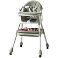 thumbnail image 1 of FACNOATIHN Baby High Chair, 4-in-1 Foldable Highchair Dining Feeding Chair with Five-Point Harness Double Dining Plate & Toy Rack, Infant to Toddler, Gray, 1 of 10