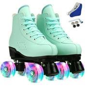 JOJOLAM Roller Skate, Teen Kid Adult Classic Fashion Roller Skates with Light up Wheels, Purple(Women's 3.5 / Men's 3)