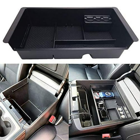JOJOMARK Center Console Organizer Tray Compatible with 2014-2018 GMC Sierra Accessories, (2015-2020) Yukon/Chevy Tahoe Silverado Suburban , Armrest Storage Box Replaces 22817343(Black)