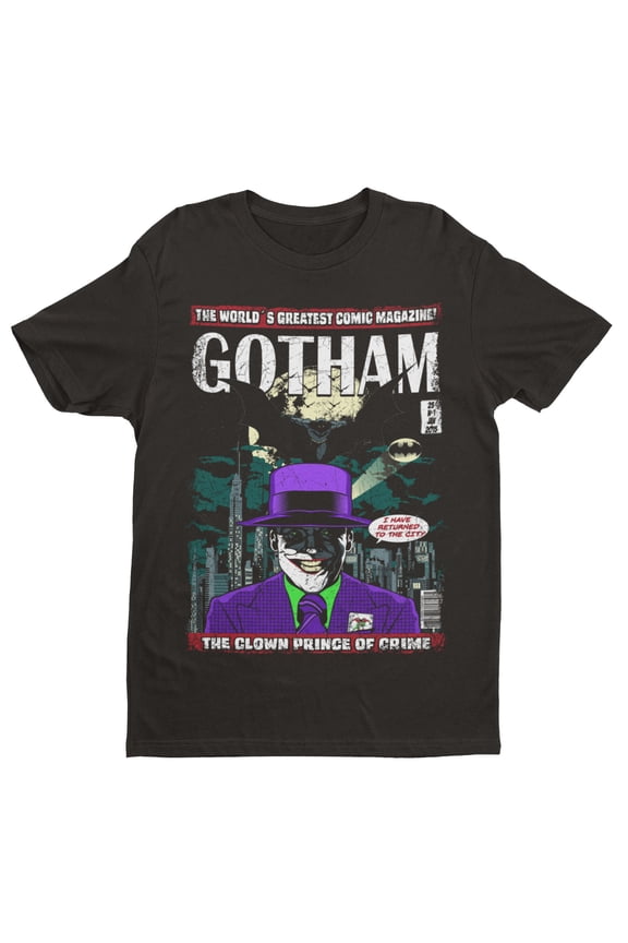JOKER City Retro Comic Book Style T Shirt Geek Nerd Gift Idea Gotham Clown