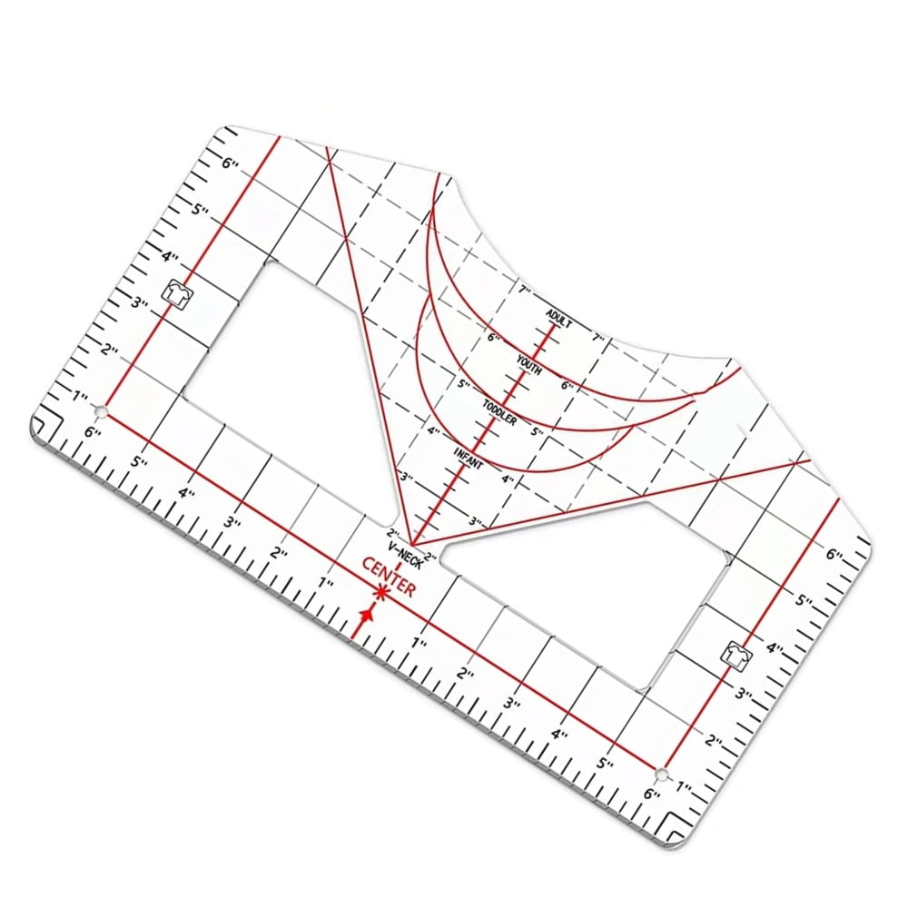 JOLIXIEYE T-shirt Calibration Tool Ruler Neckline Styling Reusable ...