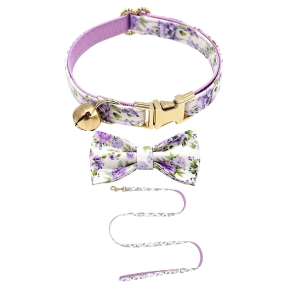 JOLLGII Personalized Cat Collar With Bell and Engraved Name Phone Number, Cute Fruit Pattern, Breakaway Safety Collar For Cats and Small Dogs, Adjustable Kitten Collar(L,Purple)