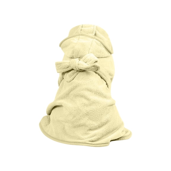 JOLLGII Personalized Embroidered Name Pet Bathrobe, Thick Absorbent Drying Towel Robe for Dogs & Cats, All Season Wrap(L,Yellow)