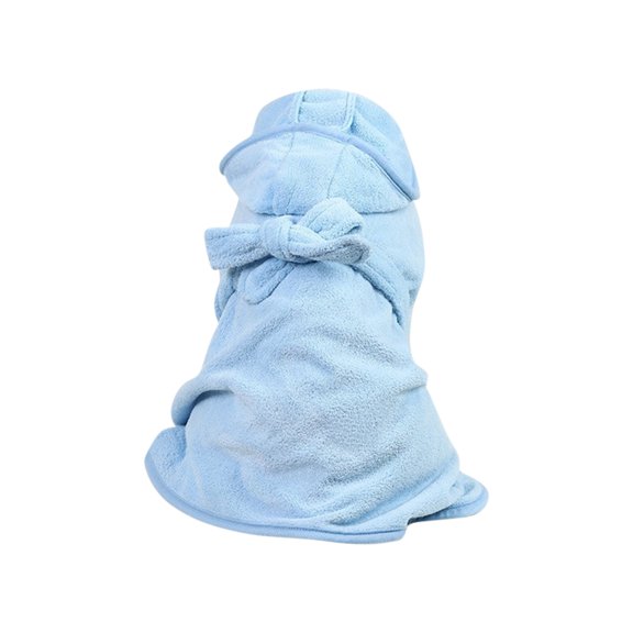 JOLLGII Personalized Embroidered Name Pet Bathrobe, Thick Absorbent Drying Towel Robe for Dogs & Cats, All Season Wrap(S,Blue)