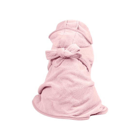 JOLLGII Personalized Embroidered Name Pet Bathrobe, Thick Absorbent Drying Towel Robe for Dogs & Cats, All Season Wrap(S,Pink)