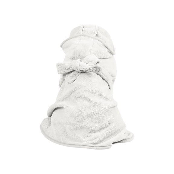 JOLLGII Personalized Embroidered Name Pet Bathrobe, Thick Absorbent Drying Towel Robe for Dogs & Cats, All Season Wrap(S,White)
