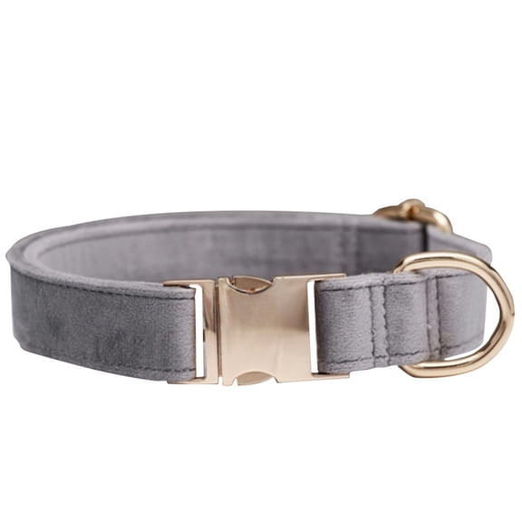JOLLGII Personalized Plush Velvet Pet Collar With Custom Name and Phone Number, Soft Breakaway Collar For Cats and Small Dogs, Adjustable Comfort Fit, Anti-Loss Identification(S,Light Gray)