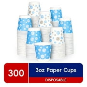 JOLLY CHEF 3 oz Paper Cups – 300 Count, Small Bathroom Cups, Disposable Mouthwash Cups, Espresso Cups, Mini Cup for Coffee, Tea, Water, Snack