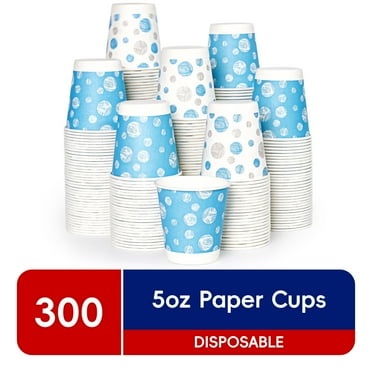 JOLLY CHEF 5 oz Paper Cups – 300 Count, Small Bathroom Cups, Disposable Mouthwash Cups, Espresso Cups, Mini Cup for Coffee, Tea, Water, Snack