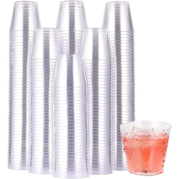 JOLLY CHEF 500 Pack Plastic Shot Glasses 1 oz Disposable Cups 1 Ounce Tasting Cups Party Cups Perfect for Thankgiving Halloween Christmas Parties