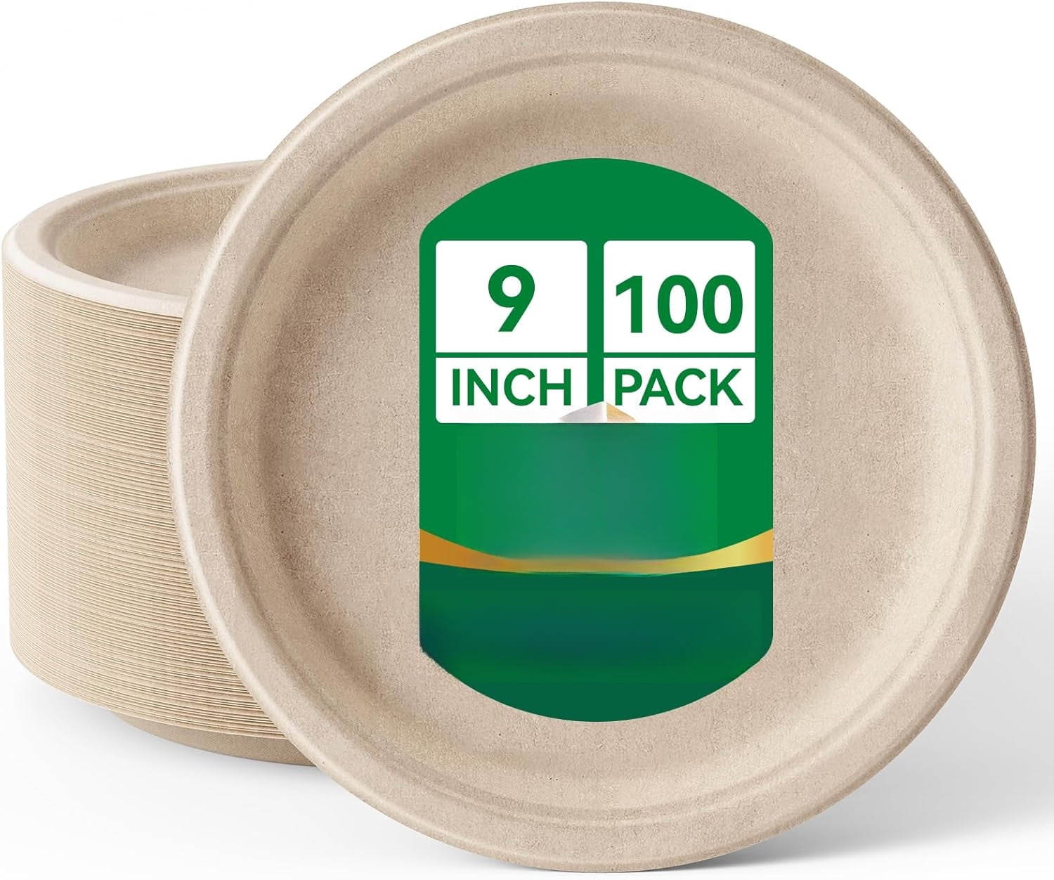 JOLLY CHEF Compostable Heavy Duty Plates 9 Inch [150 Pack] Eco-Friendly ...
