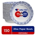 thumbnail image 1 of JOLLY CHEF Disposable Paper Bowls,Strong,Soak Proof,Microwave Safe,20 oz,Patterned,150 Count, 1 of 8