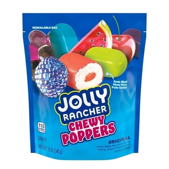 JOLLY RANCHER Chewy Poppers Original Fruit Flavored Candy Bag, 12 oz - 2 pack