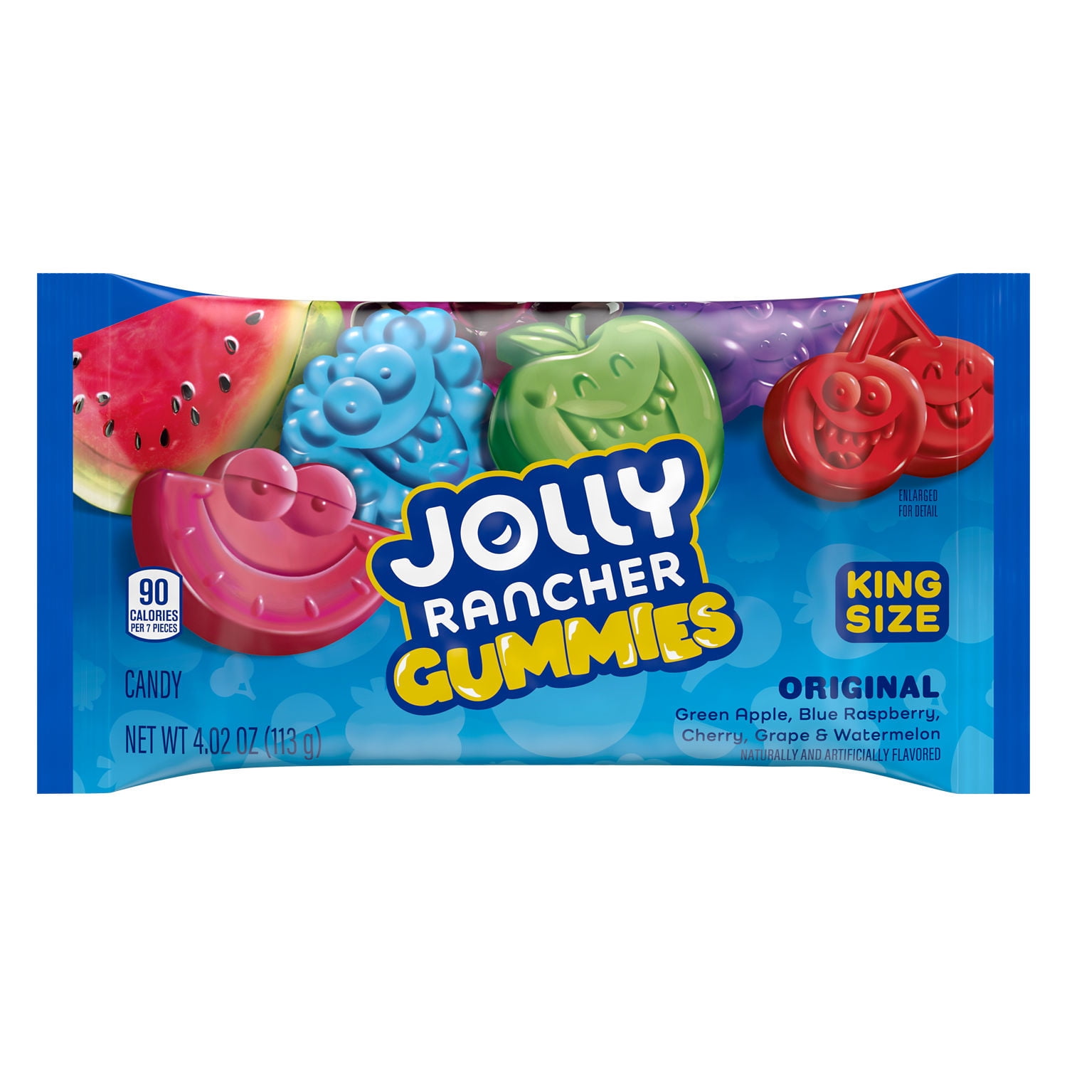 Jolly Rancher Gummies Assorted Fruit Flavored King Size Candy, Bag 4.02 ...