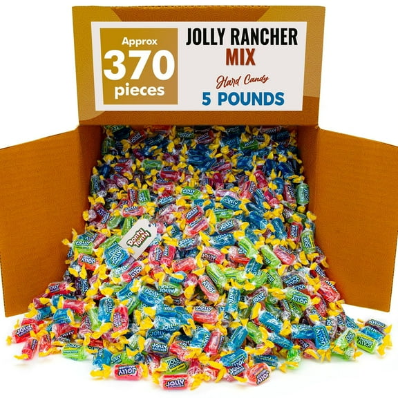 JOLLY RANCHER Hard Candy ASSORTED Mix 5 lb Bulk Candy, 5 Original Flavors (Watermelon, Blue Raspberry, Cherry, Green Apple, Grape)