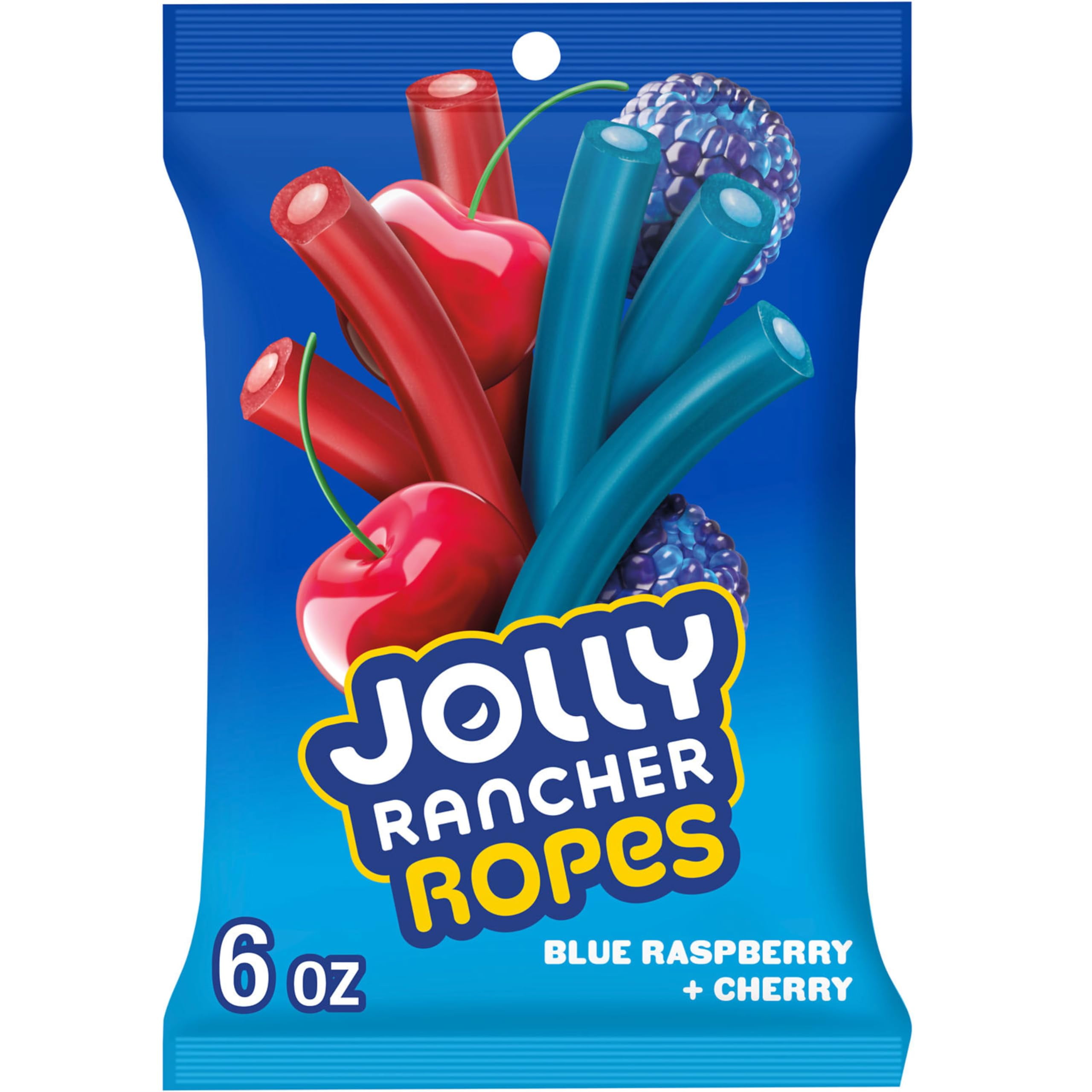 JOLLY RANCHER Ropes Blue Raspberry and Cherry Flavored Candy Bag, 6 oz ...