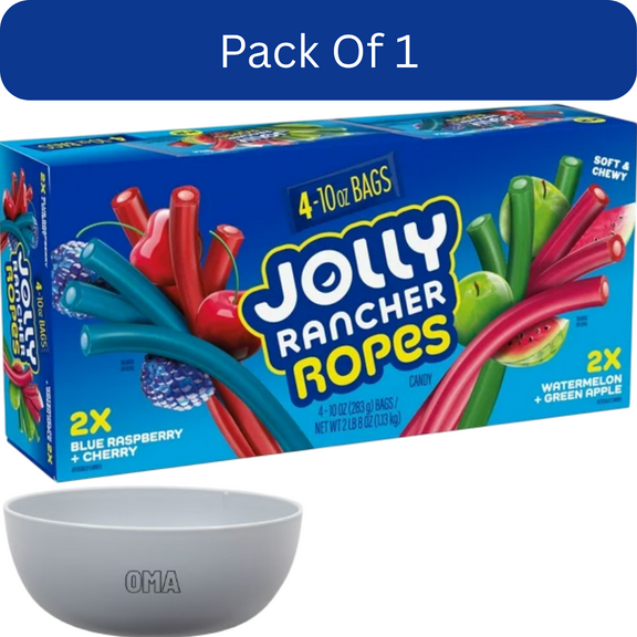 JOLLY RANCHER Ropes Variety Pack, 10 oz, 4 ct, With Olive White Bowl By OMA