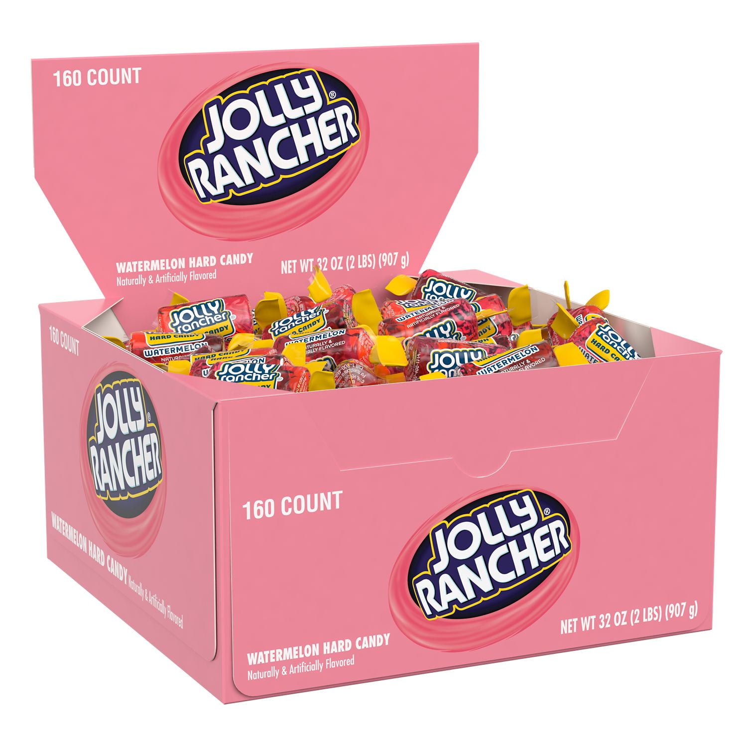 JOLLY RANCHER Watermelon Flavored Hard Candy, Bulk Candy, 2 lb, Box (160 Pieces)