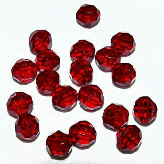JOLLY STORE Crafts 6mm Faceted Beads Ruby Color, 500pcs