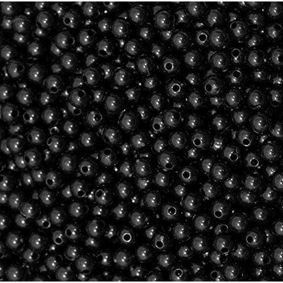 JOLLY STORE Crafts Black 6mm Round Beads