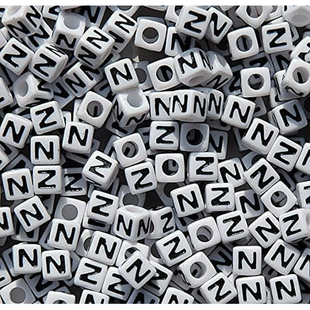 JOLLY STORE Crafts Letter "Z" 7mm Cube Shape Alphabet Bead