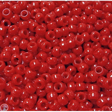 JOLLY STORE Crafts Red Pony Beads 9x6mm 500pc Made in the USA
